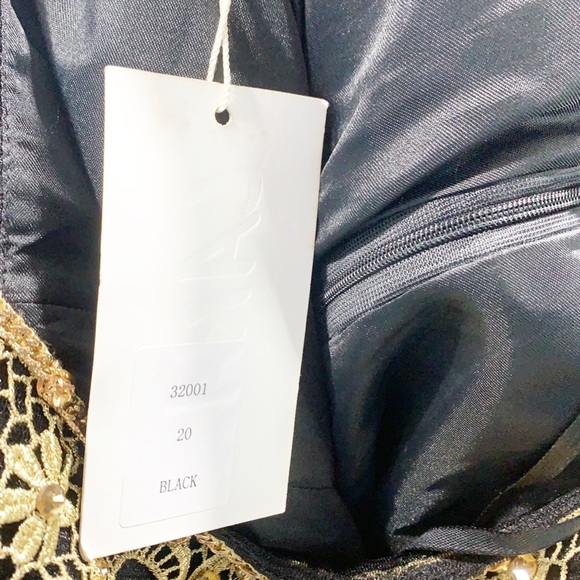 NWT Lara Designs Black & Gold Cocktail Dress 20 - Picture 11 of 13